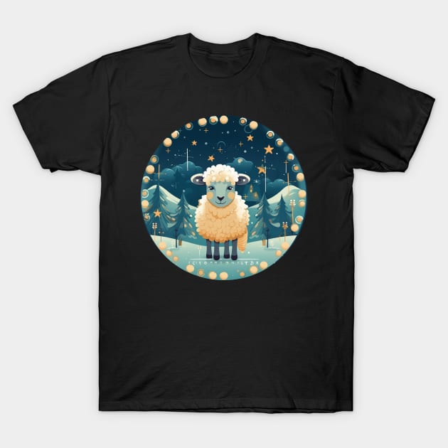 Sheep in Ornament, Love Farm Animals T-Shirt by dukito